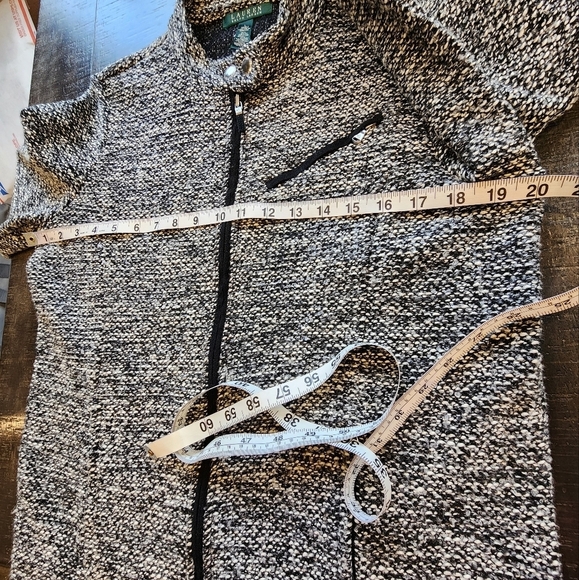 LAUREN RALPH LAUREN Women's Black and White Tweed Jacket - Picture 6 of 9